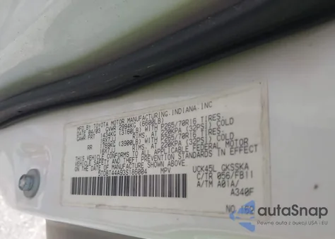 2003 Toyota Sequoia Sr5 V8 from USA, damaged, VIN 5TDBT44A93S186004